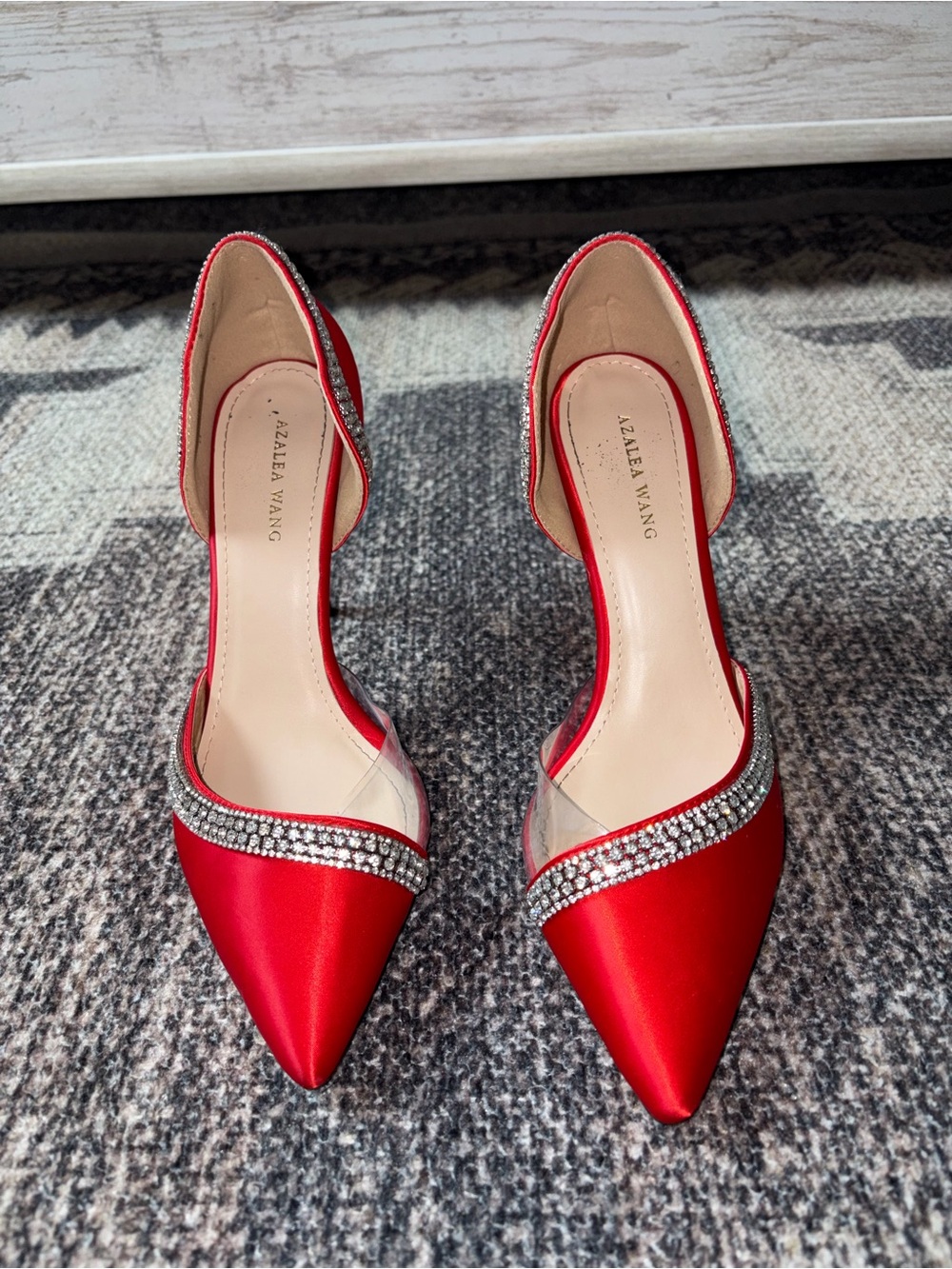 Red crystal rhinestone high heels